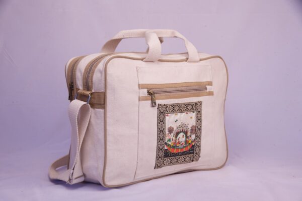 Canvas patachitra laptop bag